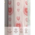 thumbnail image 6 of Valentine's Day Sheer Curtains 63 Inch Length 2 Panels Set Window Treatments, Modern Funny Romantic Love Heart Stripes Rod Pocket Semi Curtains for Living Room/Bedroom/Kitchen Décor, 104"W x 63"L, 6 of 7