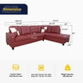 thumbnail image 2 of Lifestyle Furniture Leisly Right-Facing Sectional Sofa Set in Wine Red, 2 of 4