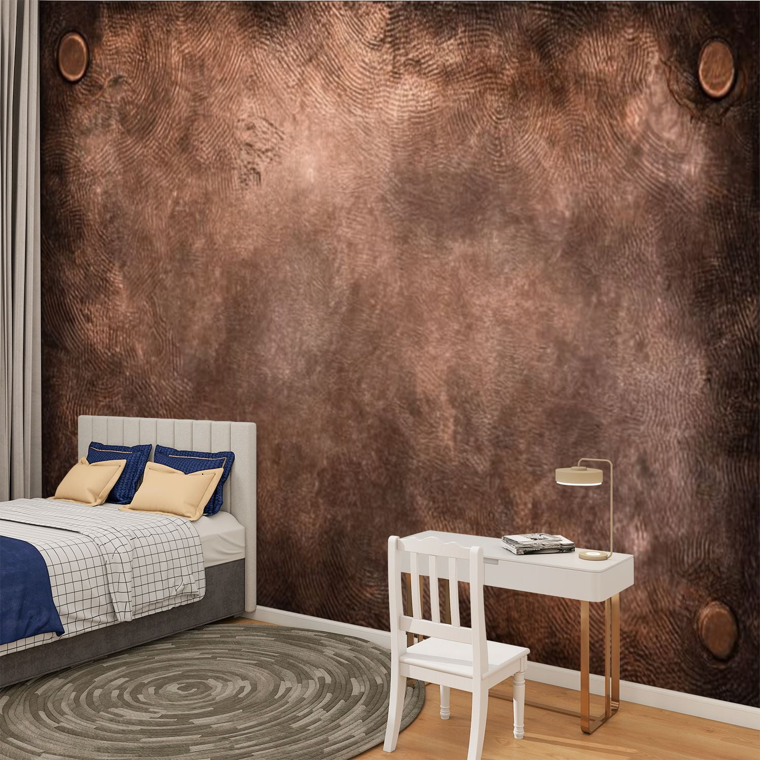 Peel and Stick Wallpaper Aged copper plate texture old worn metal Modern Art Wall Mural Decor Self Adhesive and Removable 100in x 144in