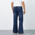 thumbnail image 6 of hoksml Men's High Waisted Flare Jeans Elastic Back Waist Vintage 70s Wide Leg Denim Pants Casual Retro Trousers, 6 of 6