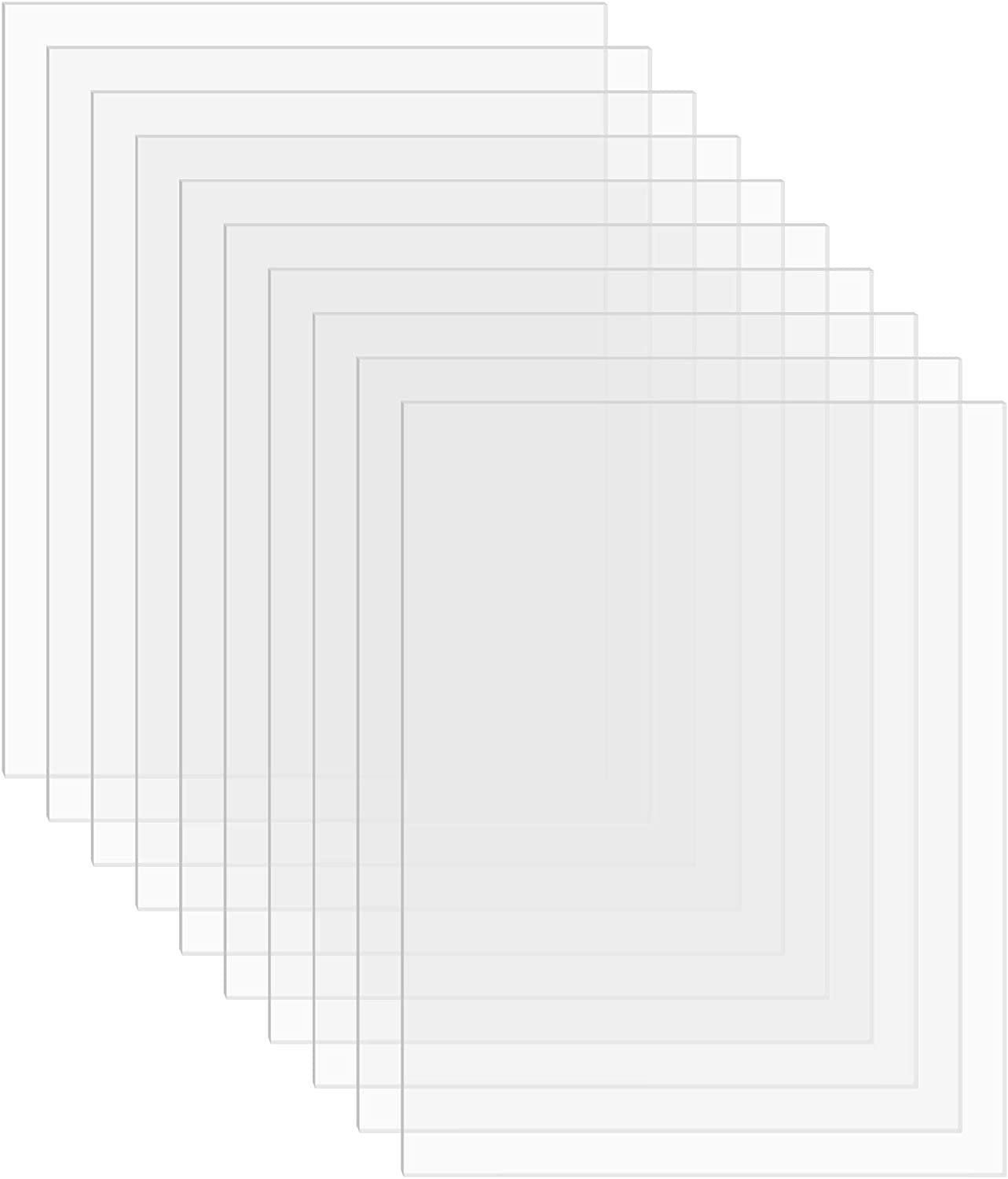 SimbaLux Clear Acrylic Sheets 8x10 Inch - 5-Pack 1mm Thick Plexiglass For Frames & DIY Projects