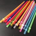 thumbnail image 6 of 25x Reusable Colorful Hard Plastic Straws for Mason Jar Tumbler Drinking Straws H3H0, 6 of 8