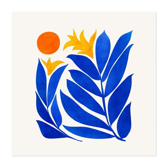 Community Garden - Painting Abstract Botanical Floral Geometric Modern Art Minimalist Tropical Unframed Wall Art Print 10 x 10 inches