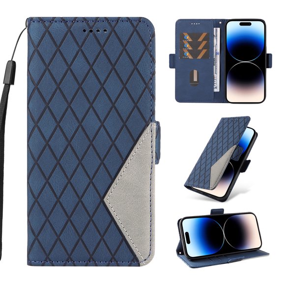 Compatible with Google Pixel 9 Pro XL Wallet Flip Case, Classic PU Leather Shockproof Protective for Men Women Card Slots Kickstand Magnetic Closure Cover for Google Pixel 9 Pro XL, Blue
