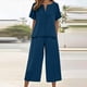 thumbnail image 5 of Camisas de Manga Larga para las Mujeres Suelto Ajuste Sólido Botón Liso Arriba con el Conjunto de Pantalones de Bolsillo, Camisa de Manga Larga Liso Mujer Lino Sentir, 5 of 6