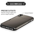 thumbnail image 4 of iPhone X Case, iPhone 10 Case,Hybrid iPhone X Wallet Case Card Holder Shell Heavy Duty Protection Shockproof Anti Scratch Soft Rubber Bumper Cover Case for iPhone X 5.8 inch Gun Color, 4 of 14