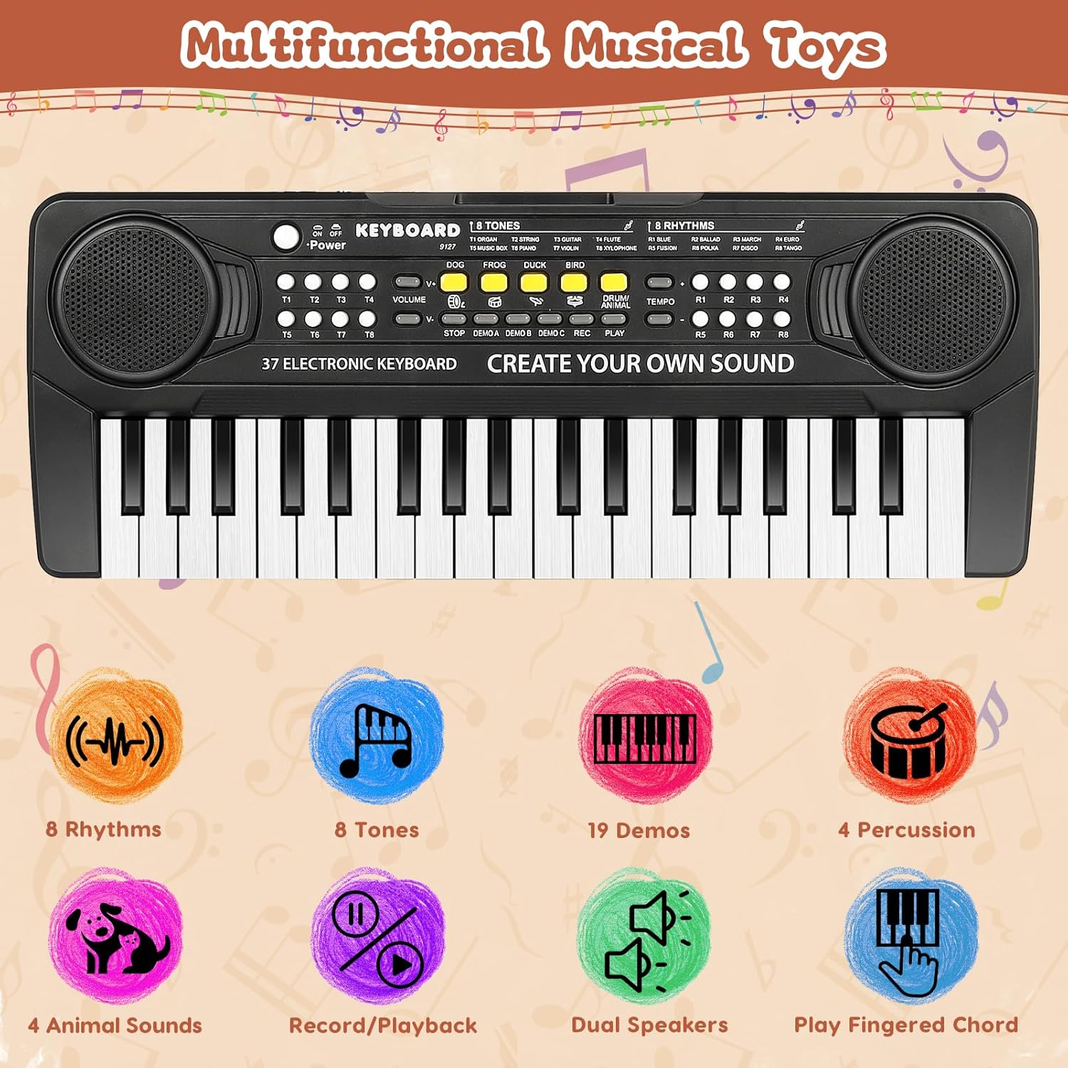 Mixfeer 37-Key Portable Electronic Piano Keyboard for Kids photo 4