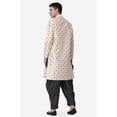 thumbnail image 2 of Royal Kurta Elegant Gold Jacquard Silk Printed Long Kurta and Black Salwar for Men, 2 of 7