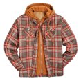 thumbnail image 1 of Awdenio Thickened Cotton Plaid Long Sleeve Loose Hooded Jacket Men's Coat, 1 of 3