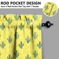 thumbnail image 5 of Kitchen Curtains 24 Inch Short - 3 Panel Set, Rod Pocket Window Curtain with Boho Cactus and Succulent Art, 100% Polyester for Farmhouse, Cafe, Kitchen, Bedroom, Easy Wash, 5 of 6