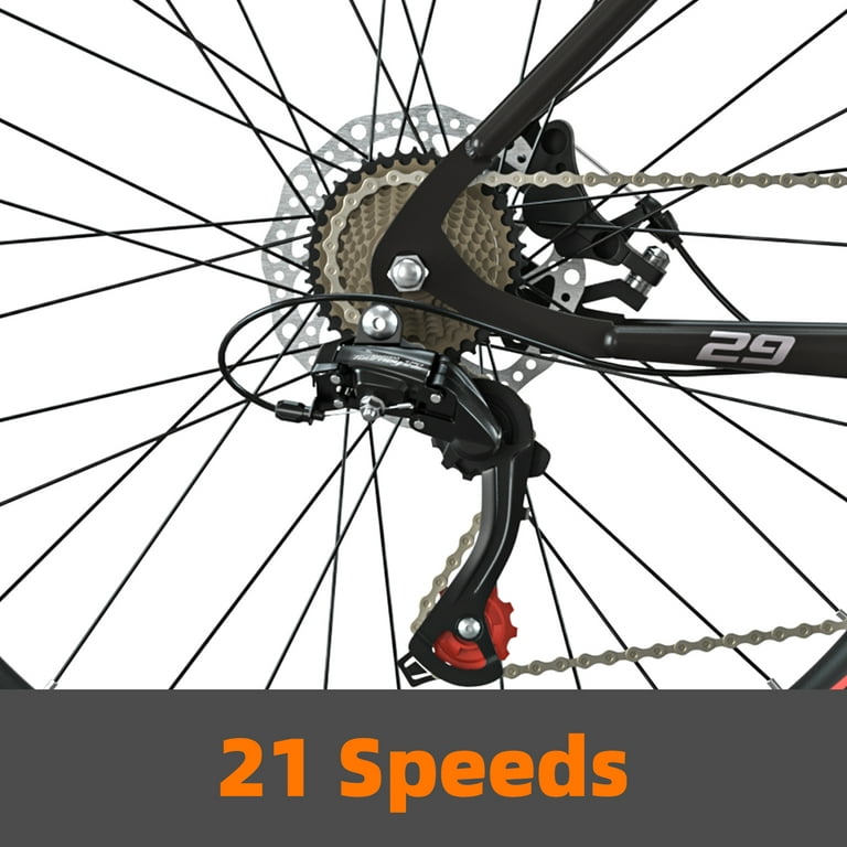 YH-X3 Bicicleta de montaña de 19 pulgadas, marco de 29 pulgadas,  ruedas de 21 velocidades con freno de disco dual, suspensión delantera,  bicicleta para hombre 29er (EU-naranja) : Deportes y Actividades