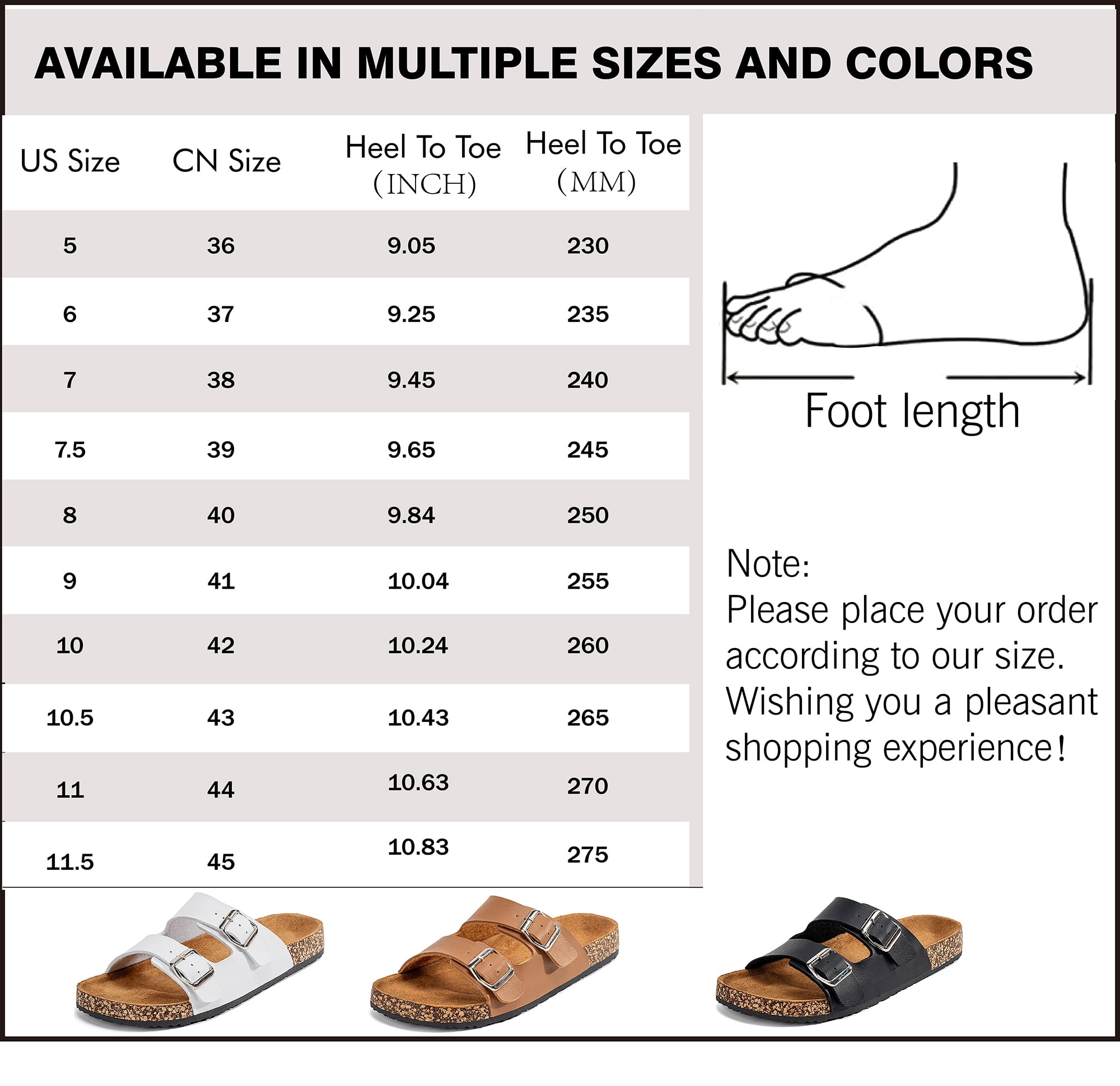 Northblanc Women's Comfort Flat Sandals Summer Cork Footbed Slides with Double Adjustable Buckle