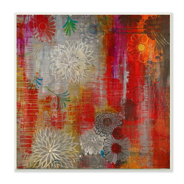 The Stupell Home Decor Collection Abstract Daisies Warm Colors - Warm Colors Wall Art The Stupell Home Decor Collection Abstract Daisies Warm Colors - Warm Colors Wall Art