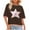 E Brown, variant on Horkkom Graphic Tees for Women Star Print Crew Neck Short Sleeve Shirts Summer Casual T Shirts, Gifts for Women L