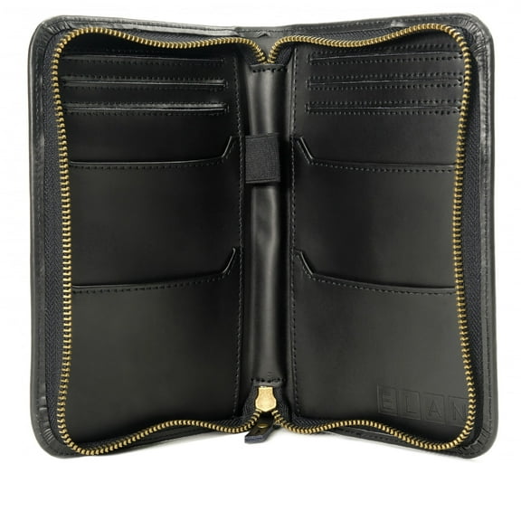 Leather Travel Wallet & Passport Holder (Black (Split Grain))