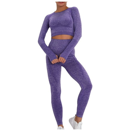 

Dadaria High Compression Leggings for Women Pure Color Hip lifting Sports Fitness Running High waist Yoga Suit Purple S Female