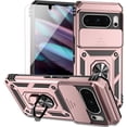 thumbnail image 1 of HCTian for Google Pixel 8 Pro Case with Slide Camera Cover HD Screen Protector [Military Grade 16ft. Drop Tested] Magnetic Ring Holder Kickstand Protective Phone Case for Google Pixel 8 Pro 2023, 1 of 9