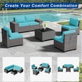 thumbnail image 4 of ASJMR 6 Pieces Patio Outdoor Furniture Set All-Weather Rattan Wicker Conversation Outside Sectional Sofa Chair Set with Cushions & Coffee Table,Green, 4 of 10