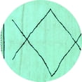 thumbnail image 1 of Ahgly Company Indoor Round Solid Turquoise Blue Modern Area Rugs, 6' Round, 1 of 4