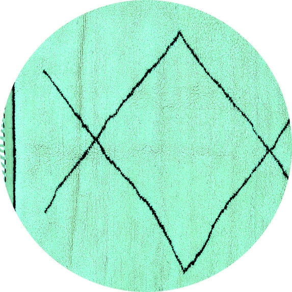 Ahgly Company Indoor Round Solid Turquoise Blue Modern Area Rugs, 6' Round