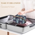 thumbnail image 3 of FORMRS Makeup Bag Travel Cosmetic Organizer for Women Fold Flat Zipper Pouch with Handle, Cube Stripes, 3 of 8