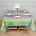thumbnail image 3 of Colorful Watercolor Stripe Pattern Square Tablecloth,Waterproof Square Table Cover,Wipeable Spillproof Washable Table Cover for Home Kitchen Party Decor 52"x52"(132x132cm), 3 of 6