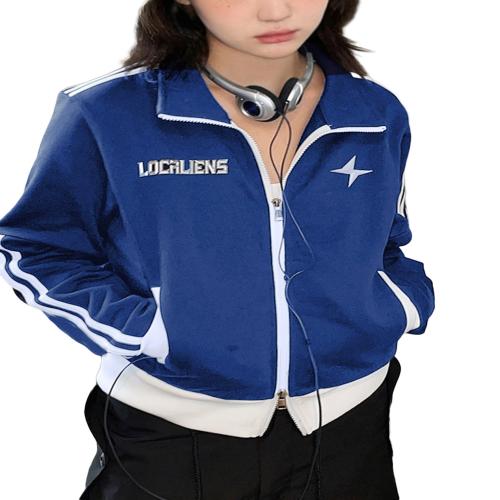 ROAONOCOMO Women Y2K Zip Up Jackets Stand Collar Slim Fit Tracksuit Long Sleeve Racing Jacket Sweatshirt Blokecore Streetwear