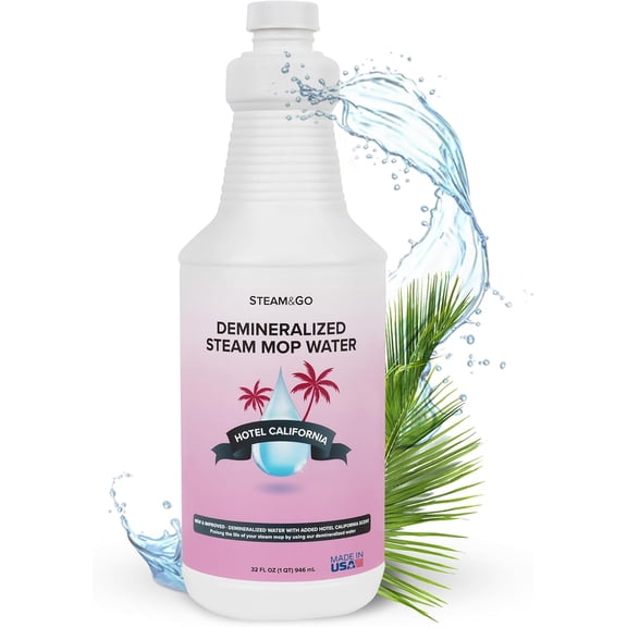 Steam & Go Demineralized Water Cleaning Solution for Floor & Multi-Surface Steam Cleaners - Hotel California Scent, 32 oz (Pack of 1)