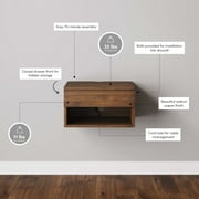 Nathan James Jackson Floating Side Table, Walnut