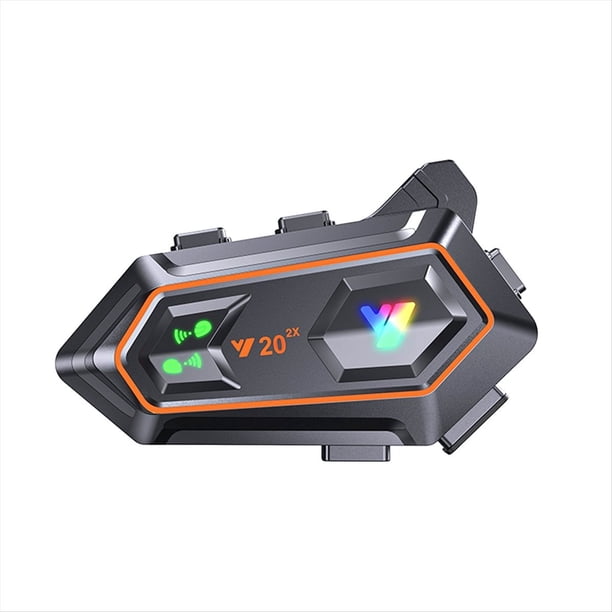 Bluetooth 5.0 Casco de Motocicleta Auriculares Auriculares Interfono Inalámbrico Manos Estéreo RGB Luces Coloridas Auriculares
