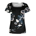 thumbnail image 5 of IROINNID Going Out Tops For Women Fashion Printed Casual Round-Neck Short Sleeve Loose Tops Under 10$, 5 of 5