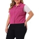 thumbnail image 4 of Chaleco de mezclilla sin mangas con botones para mujer de tallas grandes Agnes Orinda 1X Rosa intenso, 4 of 6