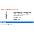 thumbnail image 2 of Front Strut Insert - Compatible with 1975 - 1984 Volkswagen Rabbit 1976 1977 1978 1979 1980 1981 1982 1983, 2 of 2