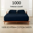 thumbnail image 2 of ABORN 800-Thread-Count, 100% Egyptian Cotton, 7 PC Split King Navy Blue 10" Deep Pockets, 2 of 8