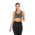thumbnail image 2 of Women's Zip Front Sports Bra Wireless Post-Surgery Bra Active Yoga Sports Bras For Yoga Rope Skipping Shuttlecock Kicking Jogging, 2 of 8