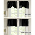 thumbnail image 4 of Tie Up Valance Curtain for Kitchen,Black Stripe Line Rod Pocket Short Curtains Adjustable Tie-Up Shade Valances,Retro Linen Window Treatment for Bathroom Living Room Bedroom, 4 of 8