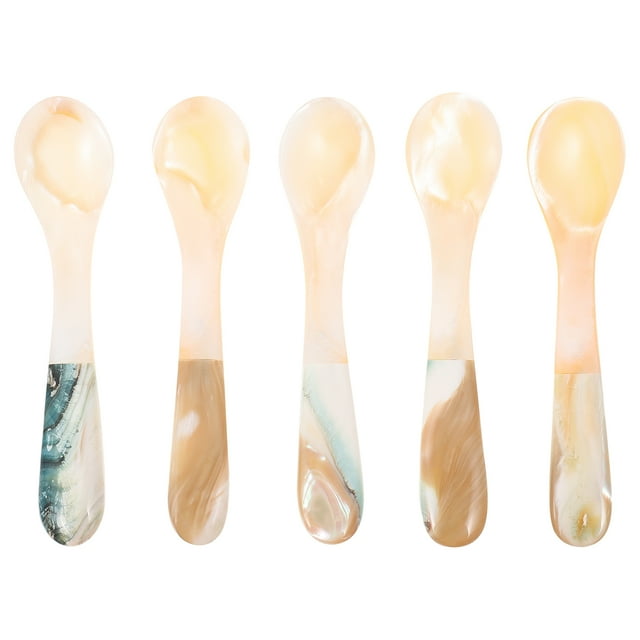EeaseMX 5 cucharas multifuncionales para caviar, cucharas de concha, cucharas para revolver café para el hogar