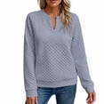 thumbnail image 2 of Women's Sweatshirts Plus Size Solid Long Sleeve Pullover Round Neck Casual Fashion Top, 2 of 7