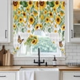 thumbnail image 6 of Spring Sunflowers Swag Valances for Windows, Kitchen Curtains 36 Inch Length 2 Panels Set, Eucalyptus Leaves Butterfly Flowers Plaid Short Curtains for Small Windows Rod Pocket Cafe Curtains 28"x36", 6 of 8