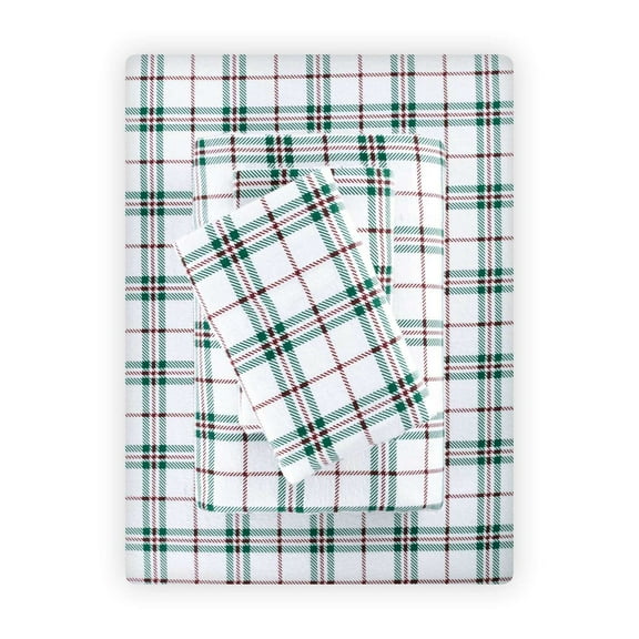 Road Trip America Flannel Sheet Set - Twill Plaid - 100% Cotton 4 Pieces King Size