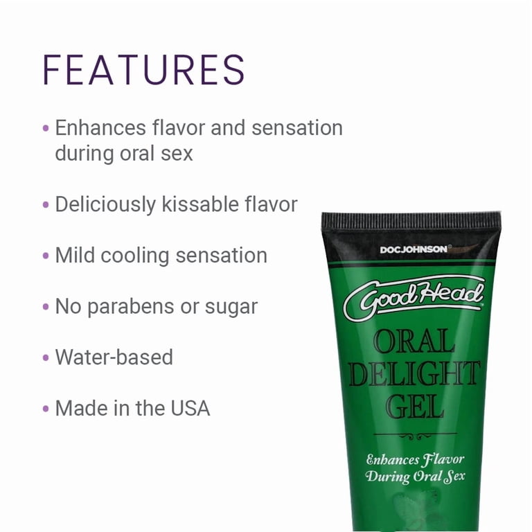 GoodHead Oral Delight Gel, Water Based Flavored Personal Lubricant, Mint 4  oz