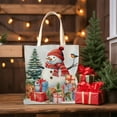 thumbnail image 6 of Christmas Tote Bag, Christmas Canvas Tote Bags Gifts for Women Girls, Winter Reusable Grocery Shopping Bag (B), 6 of 6