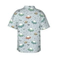 thumbnail image 3 of Balery Spaceship Print Men's Hawaiian Shirts Short Sleeve Beach Shirt Relaxed Fit Vacation Button Down Shirts-, 3 of 9