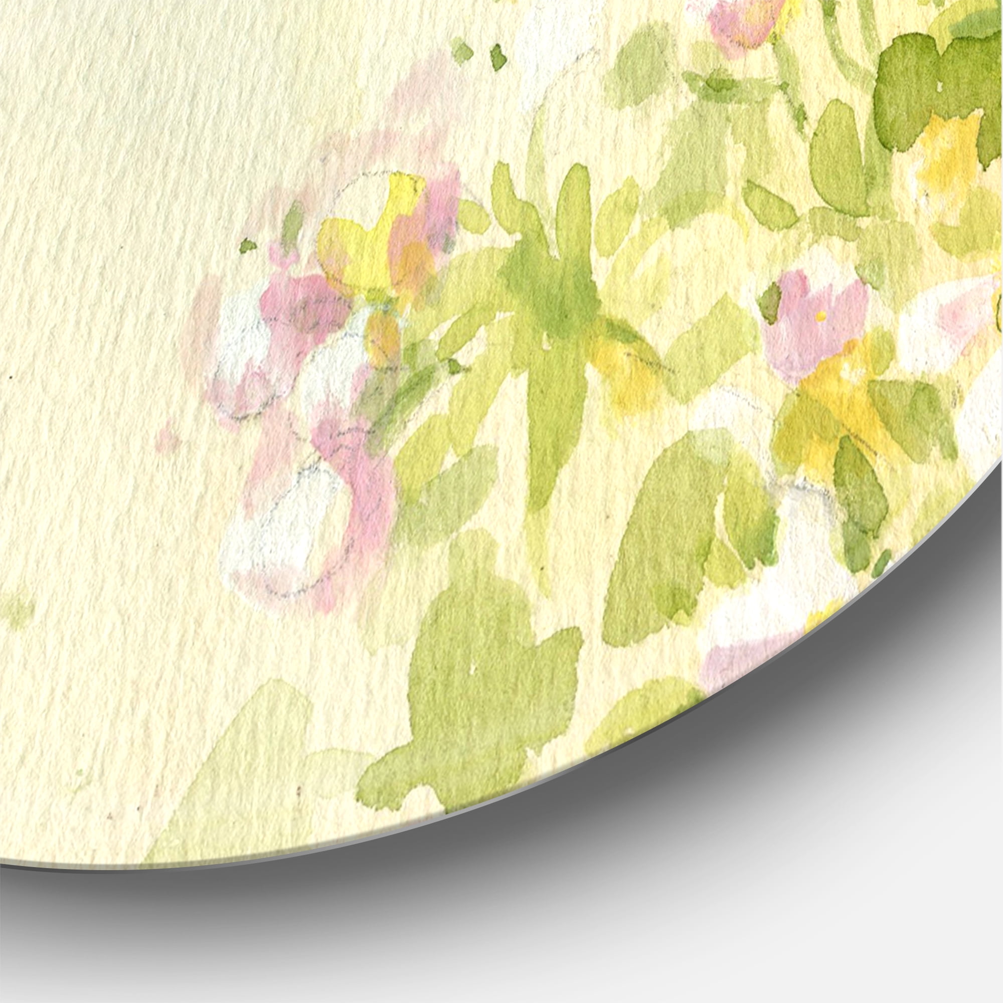 Designart 'Birds Sitting On A Blossoming Apple Tree' Traditional Circle Metal Wall Art 29x29 - Disc of 29