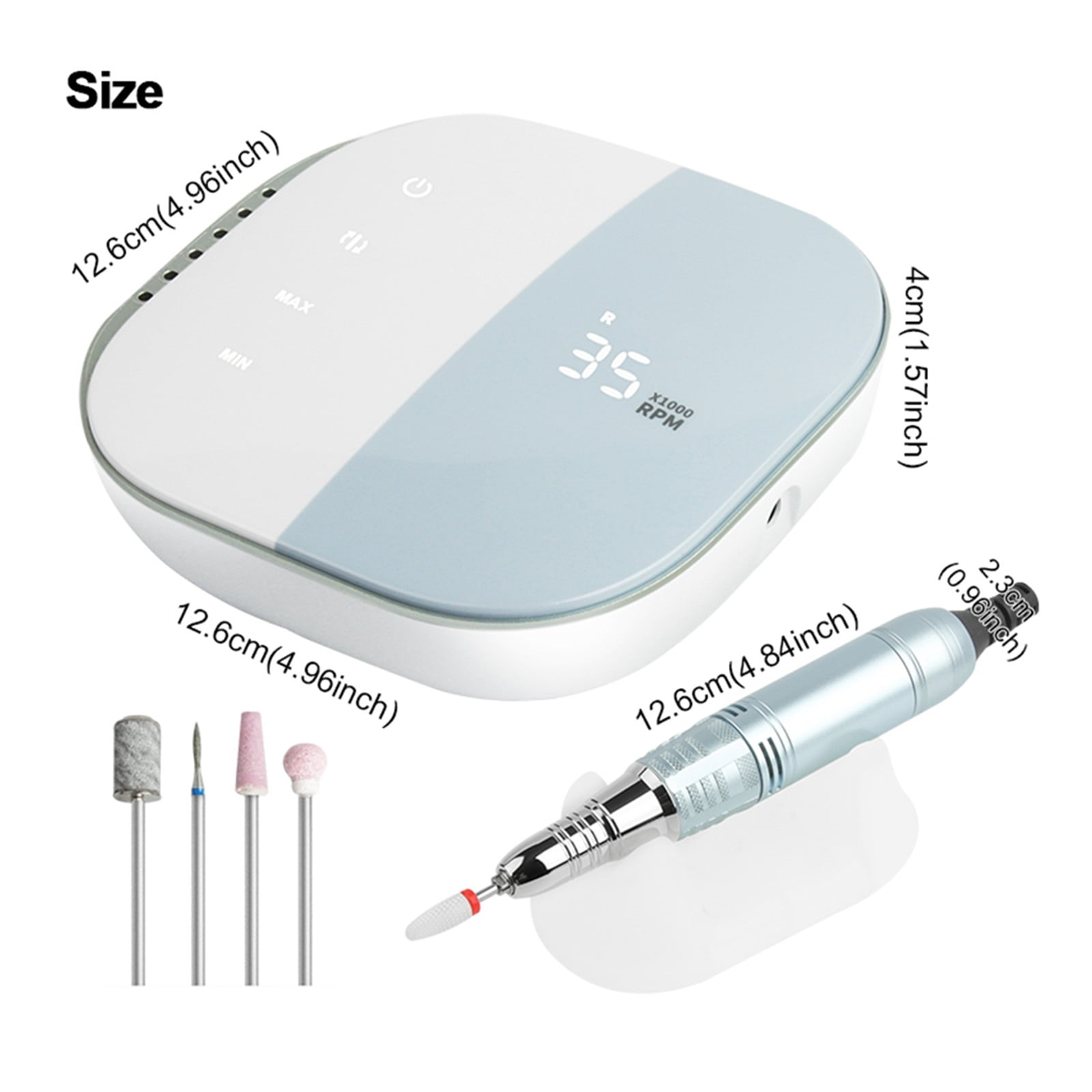 Electric Manicure Machine With Touch-Sensitive Control & LCD Screen, Nail Drill 35000RPM Electric Nail File For Acrylic Gel Nails ,Low Noise