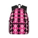 thumbnail image 1 of Easygdp pink and black argyle Mochila Casual para Portátil, Mochila para Escuela, Viajes, Negocios, 1 of 6