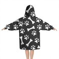 thumbnail image 2 of Paw Prints and Bones Blanket Hoodies for Kids 6-13YR Oversize Wearable Blanket Hoodies for Boys Girls Teens, 2 of 7