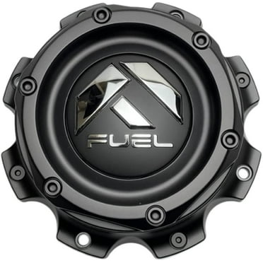 Fuel Matte Black Chrome Rivets Custom Wheel Center Caps Set of Four (4 ...