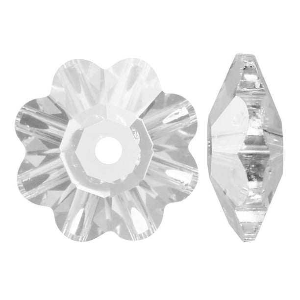 Swarovski Crystal, 3700 Flower Margarita Beads 12mm, 4 Pieces, Crystal