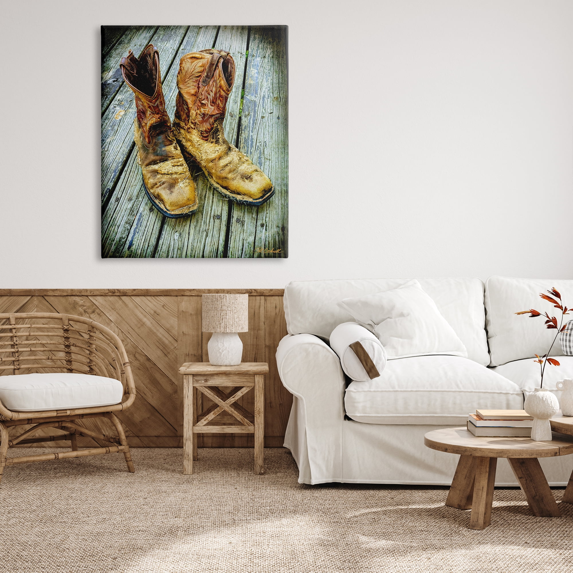 Stupell Industries Old Work Boots Photography Beauty & Fashion Photography Gallery Wrapped Canvas Print Wall Art, 36 x 48